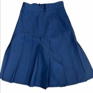 GUCCI Navy Pleated Silk Wool blend Skirt Fits 0/2